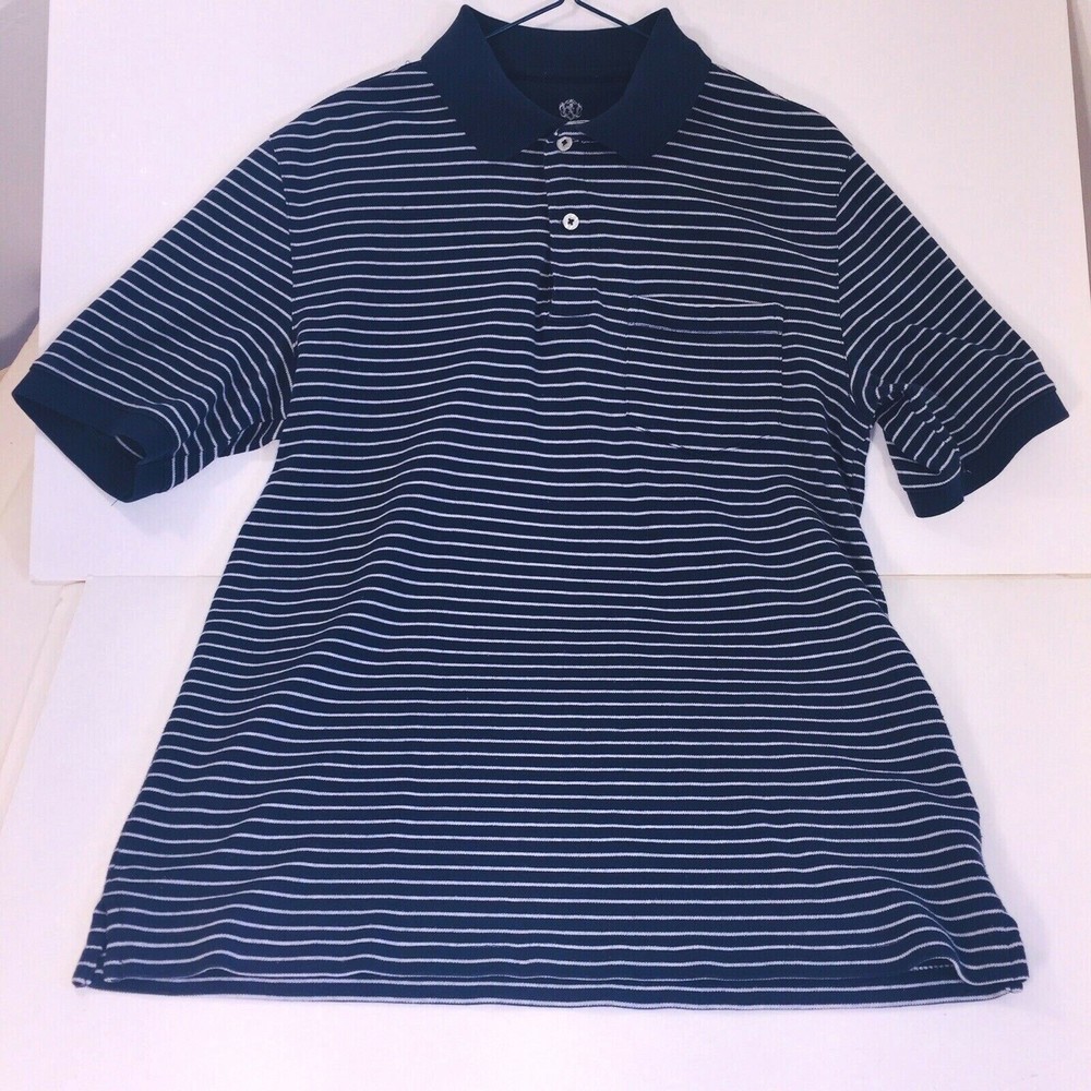 Vintage 90s Covington Pocket Polo Shirt Blue Stripes Size S (cut bigger)